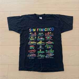 Vintage 1990 San Francisco Graphic T Shirt Made In USA Fruit Of The Loom Large